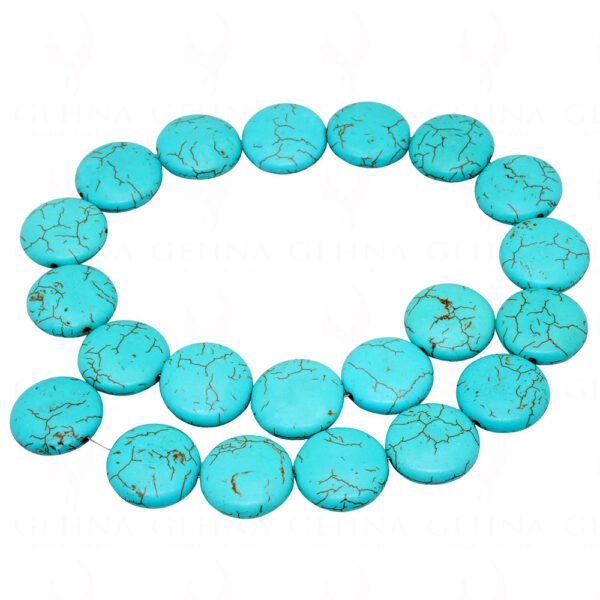 10 MM Turquoise Gemstone Button Shaped Bead Strand NS-1258