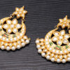Pearl & Topaz Studded Traditional Chandbali Dangle Earrings FE-1258