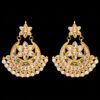 Pearl & Topaz Studded Traditional Chandbali Dangle Earrings FE-1258