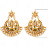Pearl & Topaz Studded Traditional Chandbali Dangle Earrings FE-1258