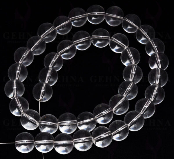 10 MM Rock-Crystal Gemstone Round Cabochon Bead Strand NS-1259