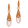 White Moon Dangle Pearl Elegant Pair Of Earrings FE-1260