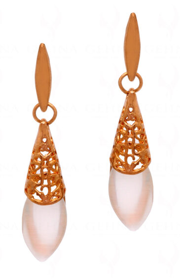 White Moon Dangle Pearl Elegant Pair Of Earrings FE-1260