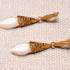 White Moon Dangle Pearl Elegant Pair Of Earrings FE-1260