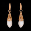 White Moon Dangle Pearl Elegant Pair Of Earrings FE-1260