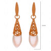 White Moon Dangle Pearl Elegant Pair Of Earrings FE-1260
