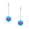 Turquoise & Pink Color Bead Studded Elegant Pair Of Earrings FE-1261