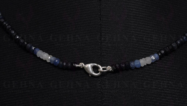 Blue Sapphire Shaded Gemstone Faceted Bead Necklace NP-1261