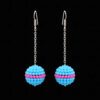 Turquoise & Pink Color Bead Studded Elegant Pair Of Earrings FE-1261