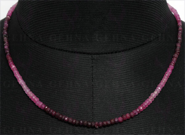 Ruby Shaded Gemstone Faceted Bead Necklace NP-1262