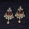 Ruby, Pearl & Topaz Studded Gold Plated Earrings FE-1264