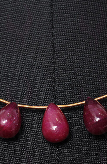 Ruby Drops Shaped Gemstone Necklace NP-1264