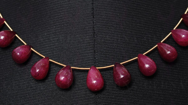 Ruby Drops Shaped Gemstone Necklace NP-1264