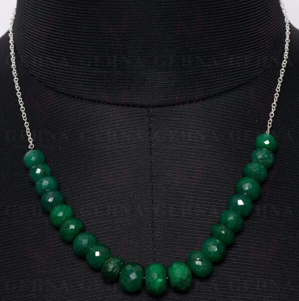 Emerald Gemstone Faceted Bead Necklace NP-1265