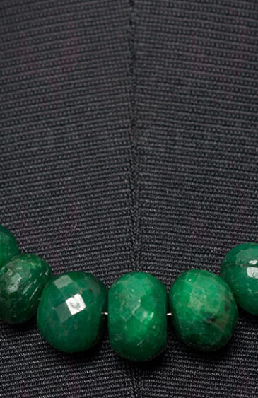 Emerald Gemstone Faceted Bead Necklace NP-1265