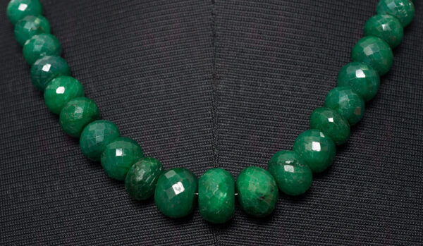 Emerald Gemstone Faceted Bead Necklace NP-1265