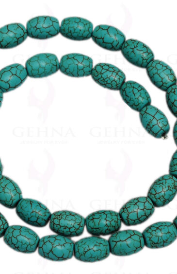 Turquoise Gemstone Dholki Shaped Cabochon Bead Strand NS-1266