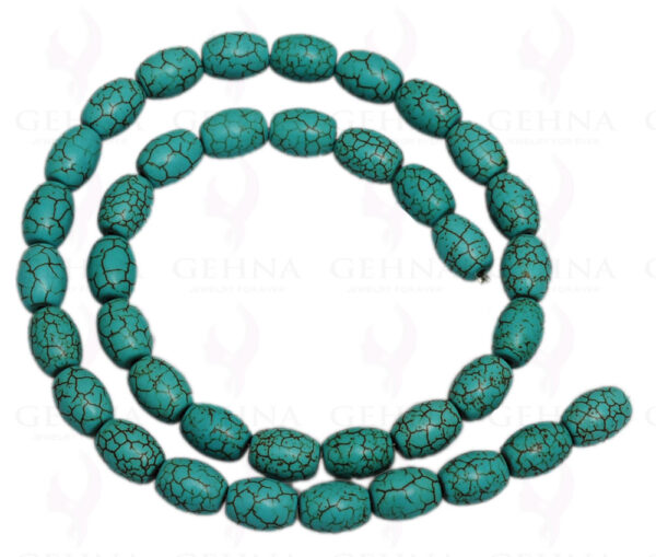 Turquoise Gemstone Dholki Shaped Cabochon Bead Strand NS-1266