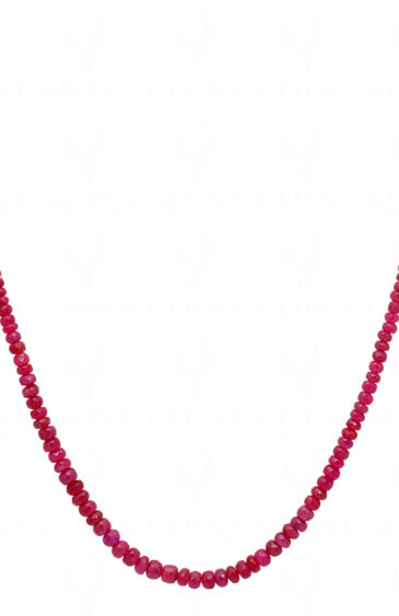 Ruby Gemstone Faceted Bead Necklace NP-1269