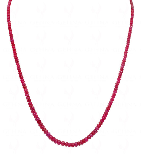 Ruby Gemstone Faceted Bead Necklace NP-1269