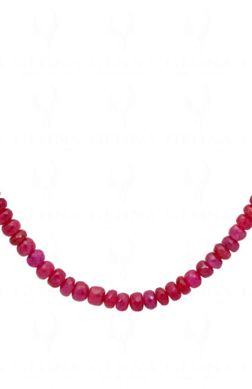 Ruby Gemstone Faceted Bead Necklace NP-1269