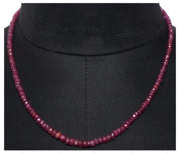 Ruby Gemstone Faceted Bead Necklace NP-1269