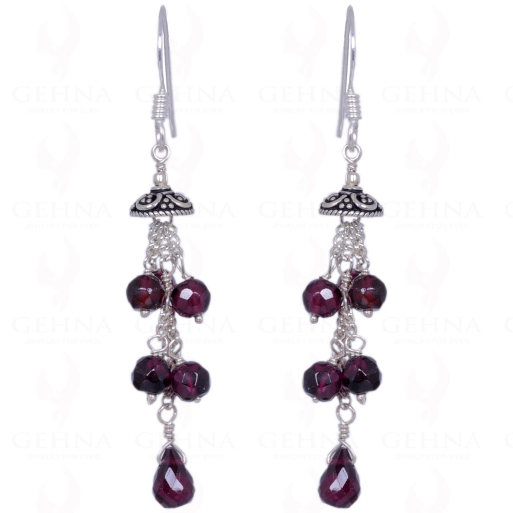 Red Garnet Gemstone Earrings Made In .925 Solid Silver ES-1270