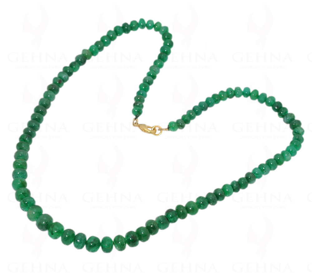 Emerald Gemstone Round Cabochon Bead Necklace NP-1270