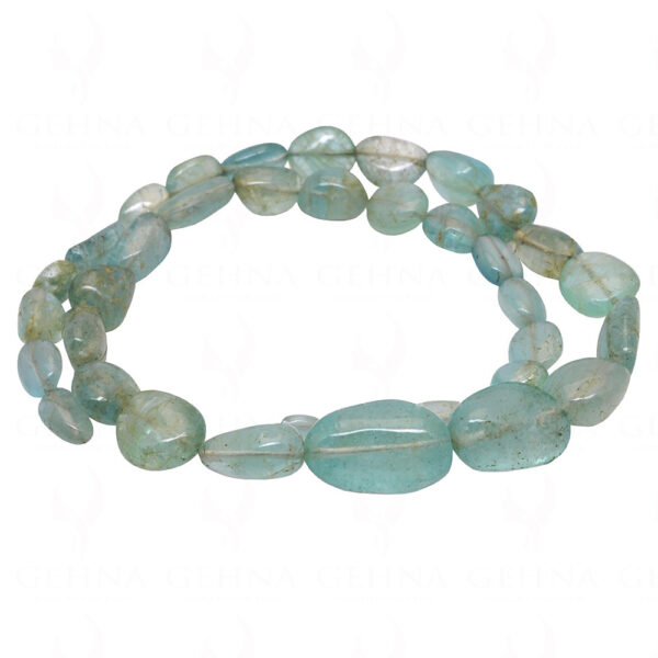 Aquamarine Gemstone Cabochon Tumble Bead Necklace NS-1271