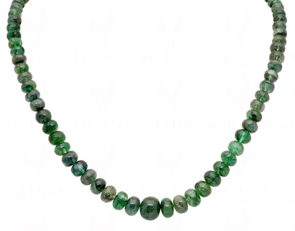 Emerald Gemstone Round Cabochon Bead Necklace NP-1272