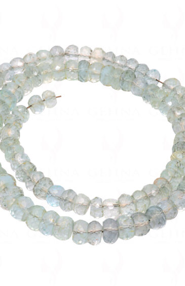 Multi Color Aquamarine Gemstone Round Faceted Bead String Necklace NS-1272
