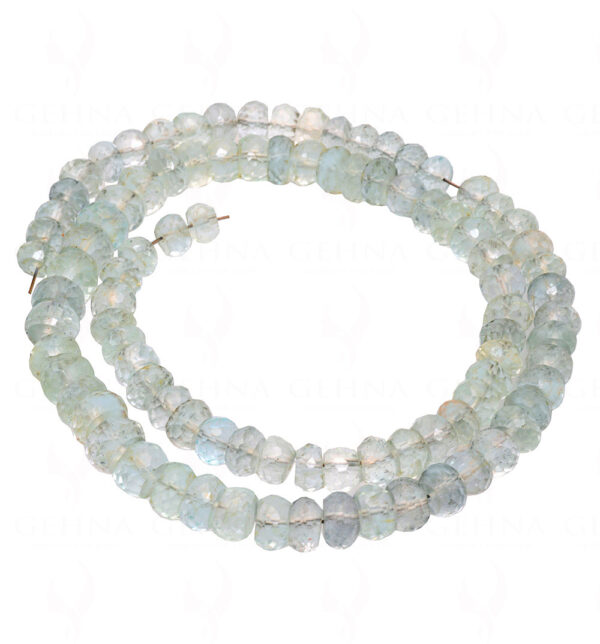 Multi Color Aquamarine Gemstone Round Faceted Bead String Necklace NS-1272