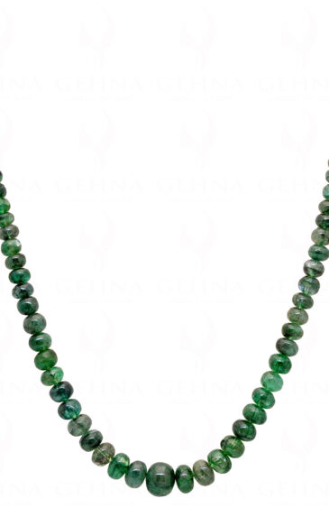 Emerald Gemstone Round Cabochon Bead Necklace NP-1272