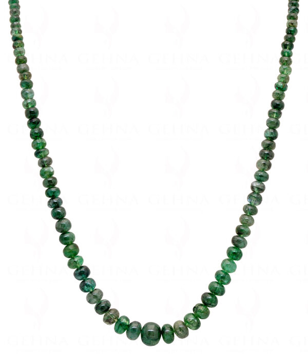 Emerald Gemstone Round Cabochon Bead Necklace NP-1272