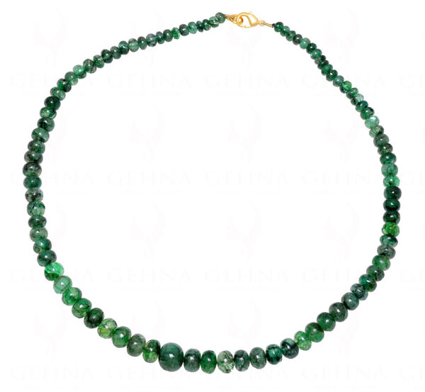 Emerald Gemstone Round Cabochon Bead Necklace NP-1272