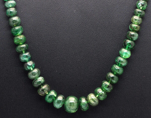 Emerald Gemstone Round Cabochon Bead Necklace NP-1272