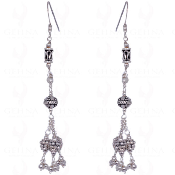 Earrings Made In .925 Solid Silver Bead & Elements ES-1273