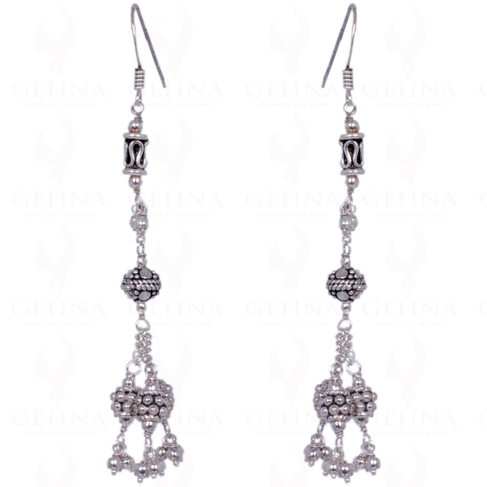 Earrings Made In .925 Solid Silver Bead & Elements ES-1273