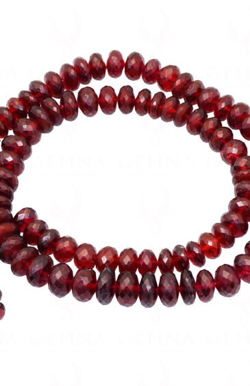 Red Garnet Gemstone Round Faceted Bead Strand Necklace NS-1273