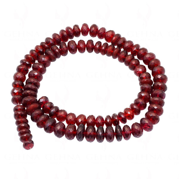 Red Garnet Gemstone Round Faceted Bead Strand Necklace NS-1273