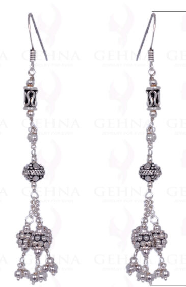 Earrings Made In .925 Solid Silver Bead & Elements ES-1273