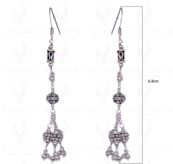 Earrings Made In .925 Solid Silver Bead & Elements ES-1273