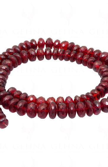 Red Garnet Gemstone Round Faceted Bead Strand Necklace NS-1273