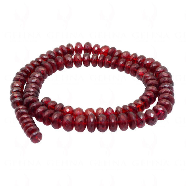 Red Garnet Gemstone Round Faceted Bead Strand Necklace NS-1273