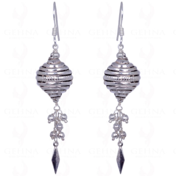 Ellipse & Round Shape Silver Bead Earrings Made In .925 Solid Silver  ES-1274