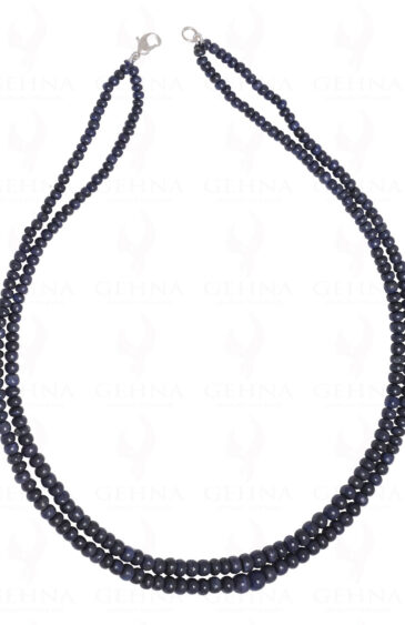 2 Rows Of Blue Sapphire Gemstone Bead Necklace NP-1275