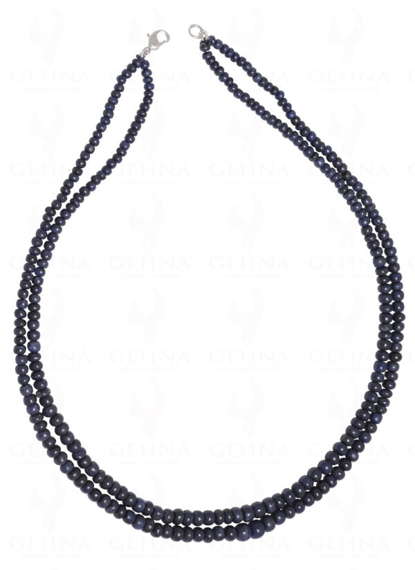 2 Rows Of Blue Sapphire Gemstone Bead Necklace NP-1275