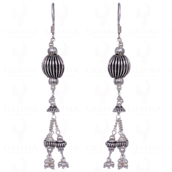 Oval & Round Shape Silver Bead Earrings Made In .925 Solid Silver ES-1276
