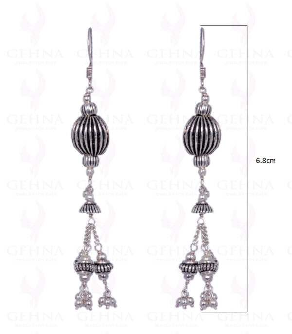 Oval & Round Shape Silver Bead Earrings Made In .925 Solid Silver ES-1276