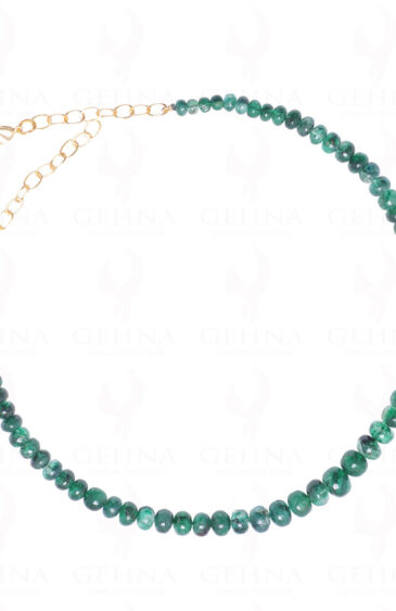 Emerald Gemstone Round Cabochon Bead Necklace NP-1278